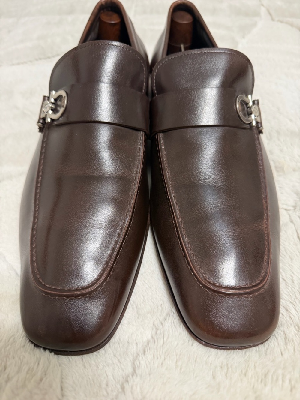 Like NEW! $950 Salvatore Ferragamo Gancini Bit Brown Dress Loafers 11.5 12.5 - Picture 5 of 12